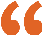 Orange quotation marks on a black background.